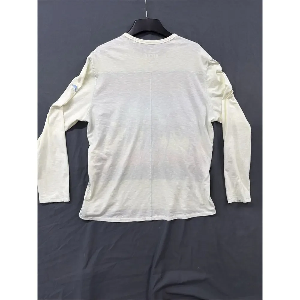 Tommy Bahama Relax Shirt Mens XL White Long Sleeve Palm Tree Graphic Tee